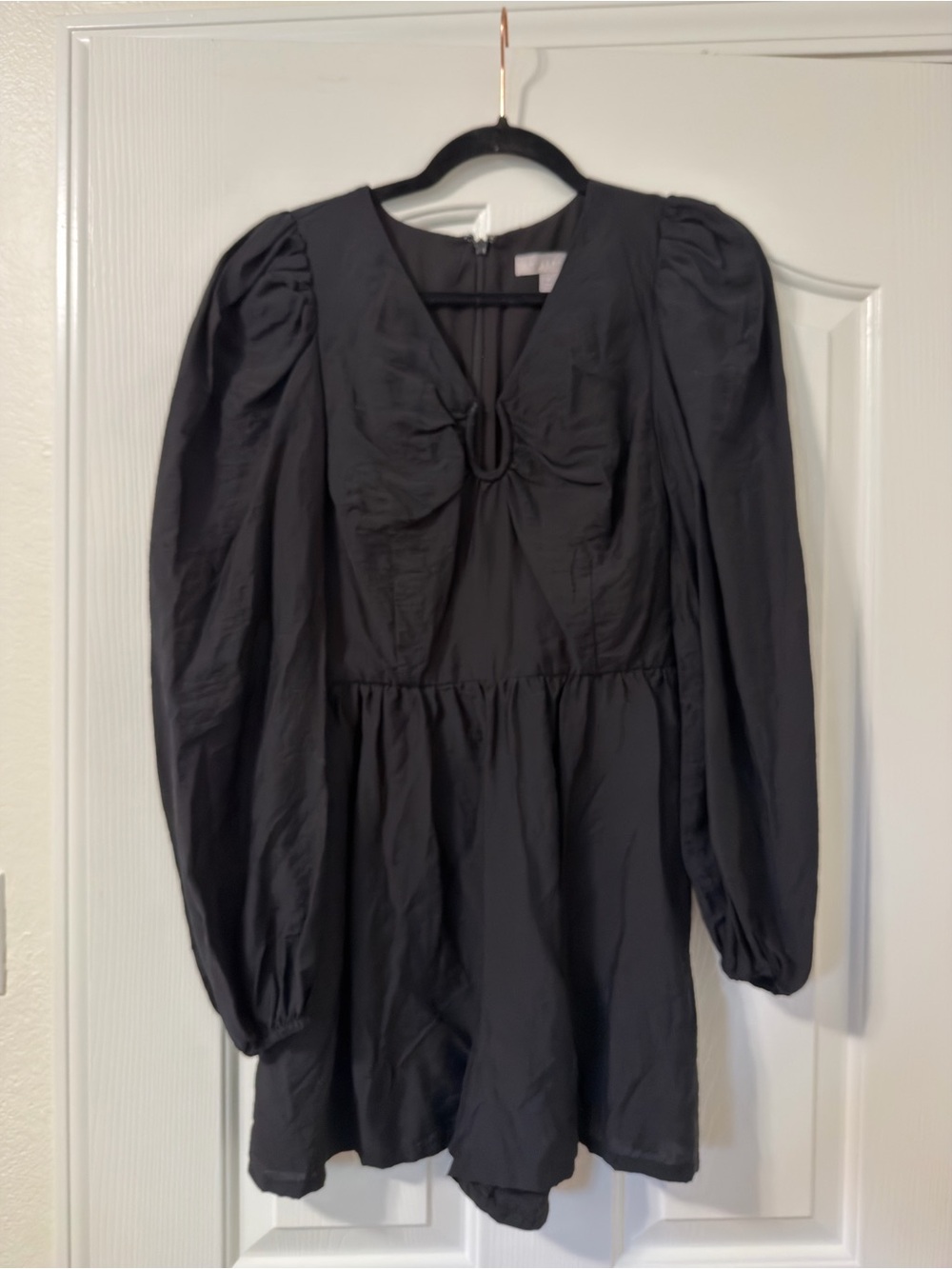 Black Long-Sleeve Romper